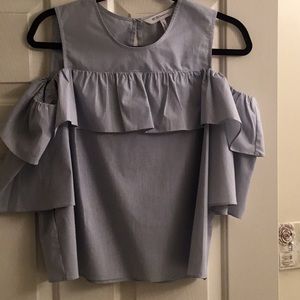 Bcbg generation blue and white striped top